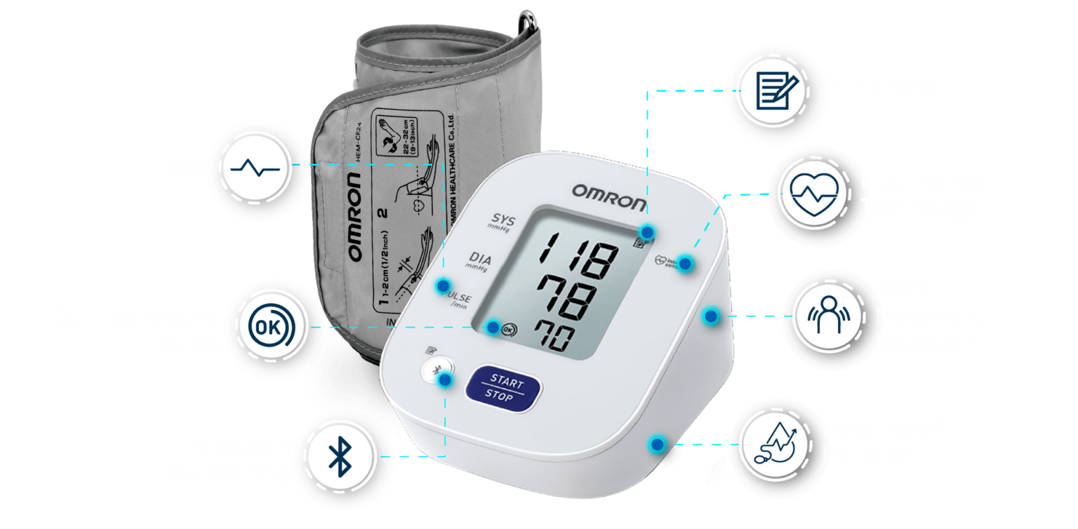 Omron HEM 7141T1 Bluetooth Blood Pressure Monitor With Body Movement ...