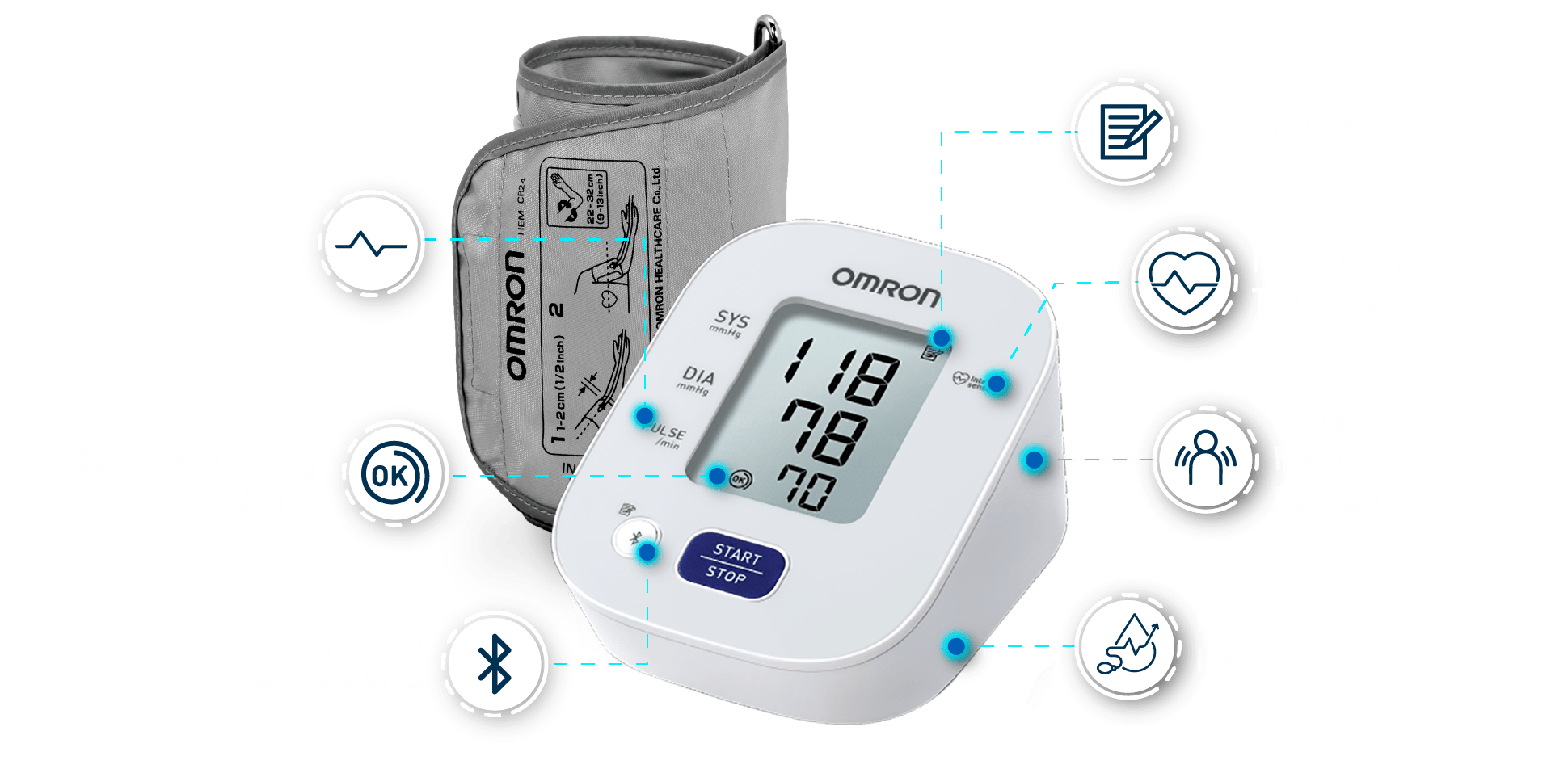 Omron HEM 7141T1 Bluetooth Blood Pressure Monitor With Body Movement ...